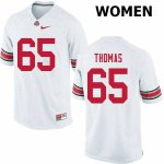 NCAA Ohio State Buckeyes Women's #65 Phillip Thomas White Nike Football College Jersey FZU0045XD